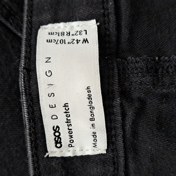 ASOS Power Stretch Black Distressed Jeans Size 42/32 R - Picture 5 of 6